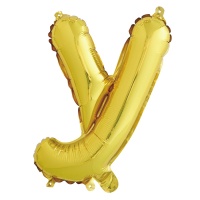 Шар с клапаном (16''/41см) Буква, У, Золото, 1 шт.