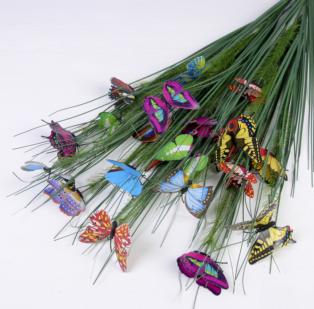 Декор (64 см) Травка с бабочками, микс, 1 шт.