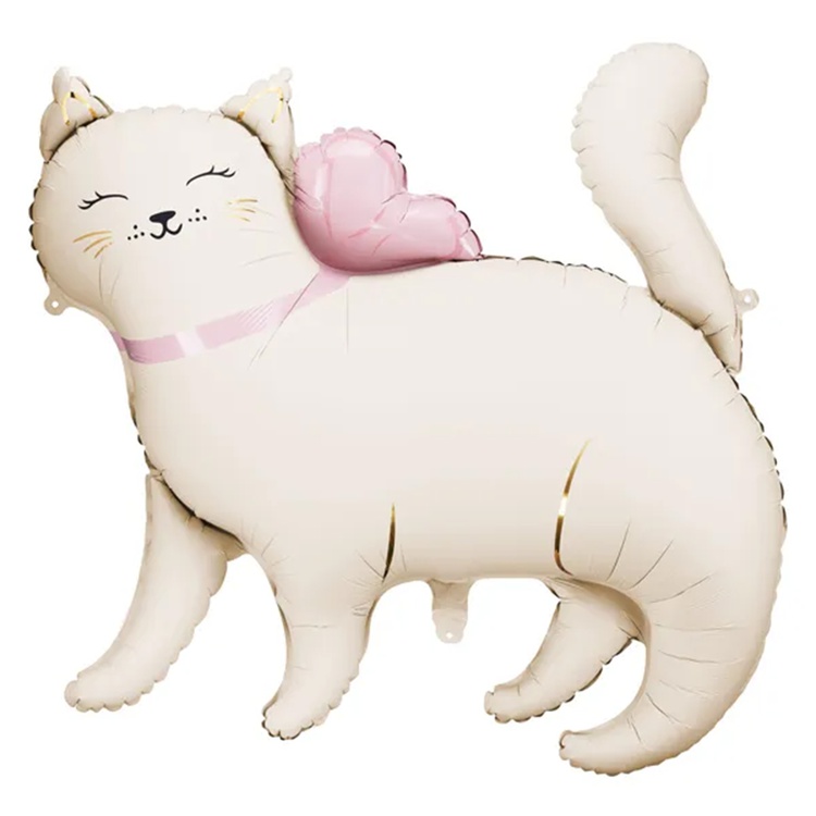 Шар (35"/89см) Фигура, Кошка, Белая, 1 шт.