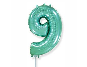 Шар (16"/41 см) Цифра 9, тиффани, 1 шт.