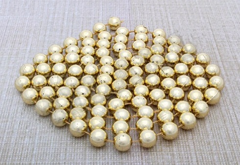 Бусы на ёлку (1см*1,8м), "Яркий праздник", золотистые, 1 шт.