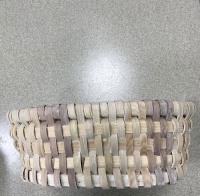 Корзина плетеная (31,5*26*Н11см), секвойя, натуральная с серым, 1 шт.