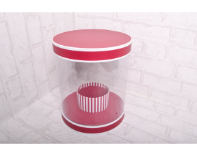 Коробка под цветы прозрачная (22x26cm), Бордо, 1 шт.