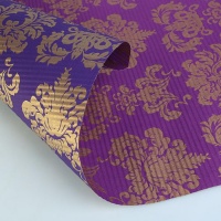 Бумага крафт (0,5*10м), Фиолетово-золотой, двусторонняя, 1 шт.