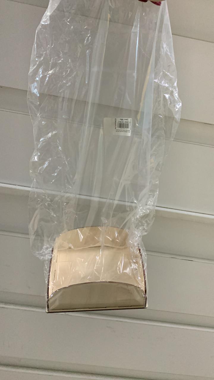 Пакет с фанерным дном №1 (14*14*5) Фанера 3мм, неокраш. Высота пакета 60см. 1 шт. (уценка)