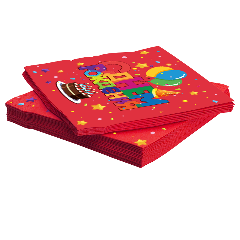 Салфетки (33*33см), Праздничные шарики, Красные, 20 шт.