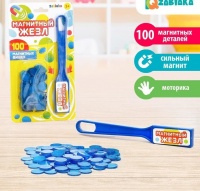 Магнитная игра "Магнитный жезл", 100 фишек, цвета микс (синий, зелёный), 1 шт.