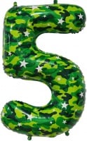 Шар (34''/86 см) Цифра, 5, Камуфляж, 1 шт. в упак.