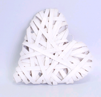 Декор Сердце (10см), ИВА, Белый, 1 шт.