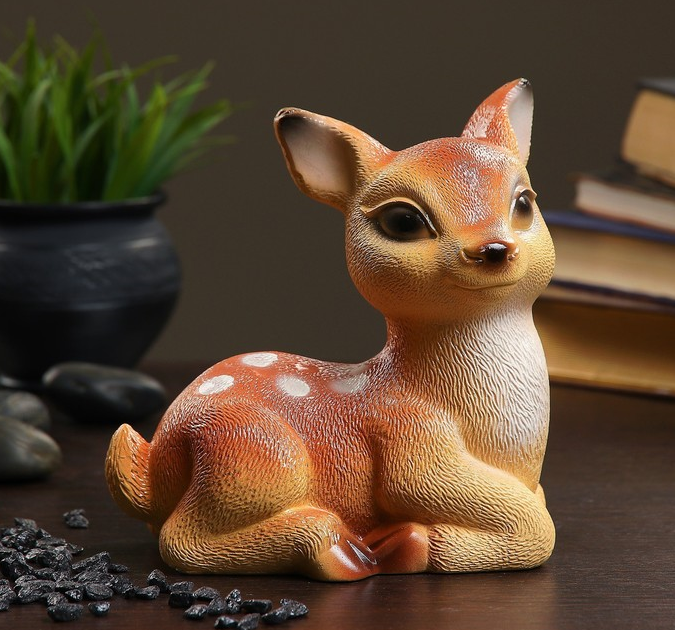 Копилка "Олененок" цветной 17см, 1 шт.