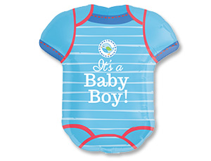 Шар (24"/60см) Фигура, Боди С Рождением Малыш, 1 шт. (уценка, смотреть описание)