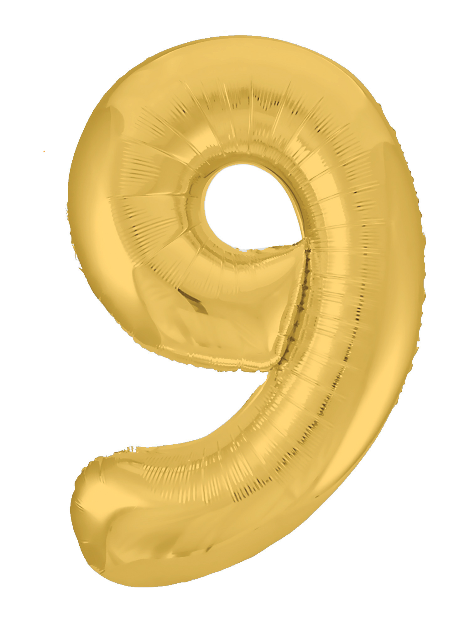 Шар (40"/102см) Цифра "9" Золото Slim в упаковке, 1 шт.