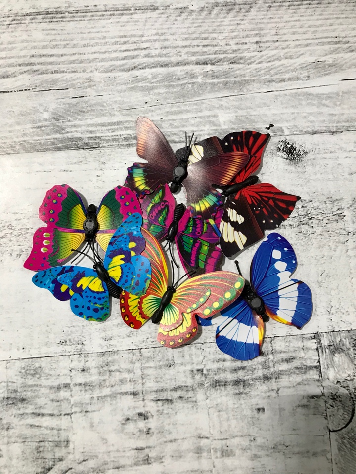 Бабочки декоративные на магните (7*5,5 см), ассорти, 1 шт.