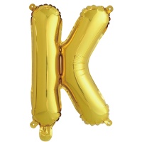 Шар с клапаном (16''/41см) Буква, К, Золото, 1 шт.