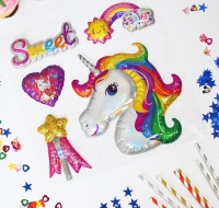 Наклейки на воздушные шары "Радужный единорог", 1 шт.