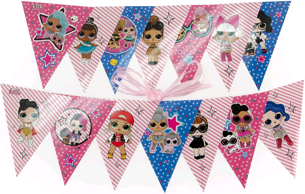 Гирлянда Флажки (240 см), Кукла ЛОЛ (LOL), 1 шт.
