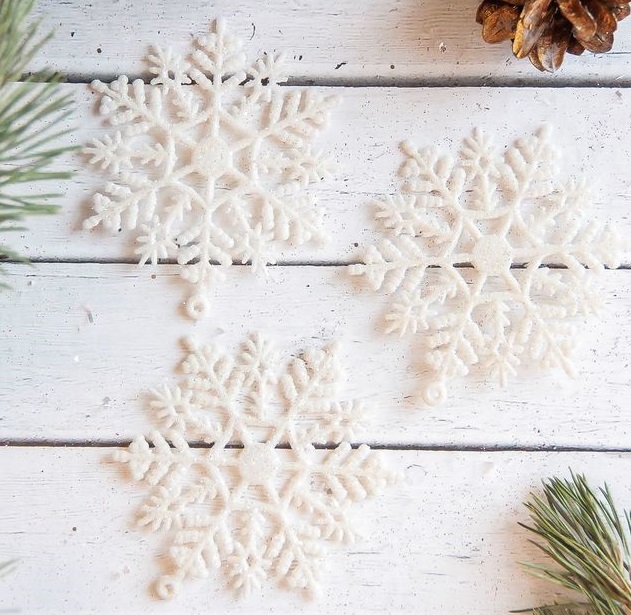 Украшение ёлочное "Белая снежинка", 3 шт.