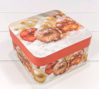 Коробка квадратная (17*17*9,5см), Новый год, 1 шт.