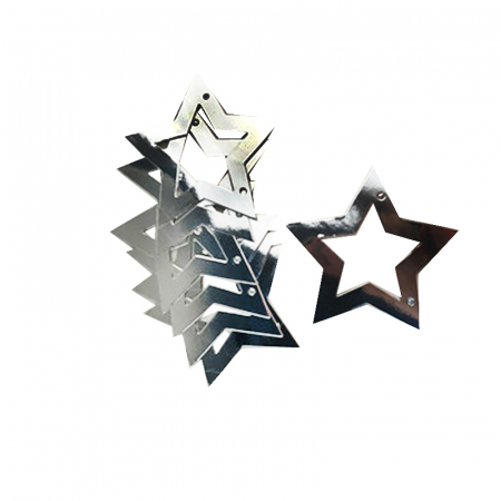 Гирлянда (220см), "Звезды с вырубкой", Серебро, 1 шт. 