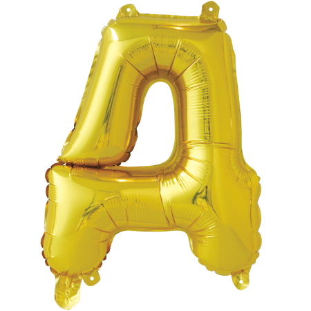 Шар с клапаном (16''/41см) Буква, Д, Золото, 1 шт.