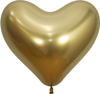 Сердце (14''/36см) Reflex, Зеркальный блеск, Золото (970), хром, 10 шт.