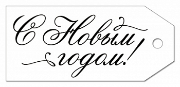 Бирка (8,5*3,8см), С Новым годом!, 1 шт.