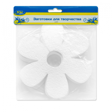 Фигура из пенопласта, (10см), Цветок, Белый, 3 шт.