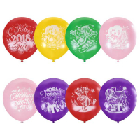 Шар (12"/30см) Новый год "Год собаки", П+Д (растр), 2 ст. рис, 49 шт.