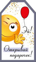 Бирка (5*8,5см), "Открывай подарочек", 1 шт.