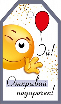 Бирка (5*8,5см), "Открывай подарочек", 1 шт.