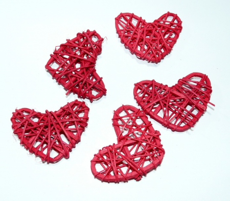 Декор (6см), Сердечко, красный, 1 шт.