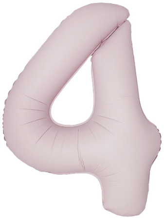 Шар (40''/102см) Цифра, 4 Slim, Пыльная роза, Сатин, 1 шт. в уп.
