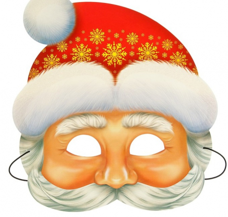 Маска карнавальная "Дед Мороз" глиттер, 1шт.