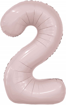 Шар (40''/102см) Цифра, 2 Slim, Пыльная роза, 1 шт. в упак.