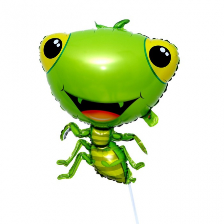 Шар (32"/81 см) Фигура, Кузнечик, Зеленый, 1 шт.