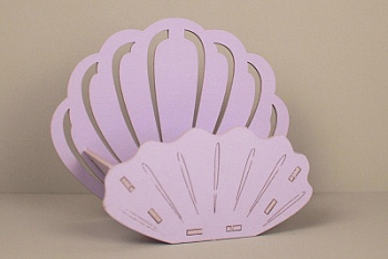 Подарочная упаковка (17,5*7,5*14см) Ракушка, МДФ, окрашен., Сиреневый, 1 шт.