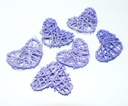 Декор (6см), Сердечко, фиолетовый, 1 шт.