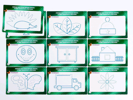 Обучающие карточки, "Учимся писать простые фигуры", 1 шт.