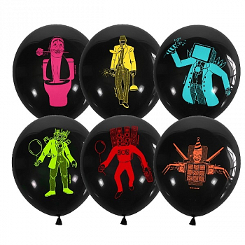 Шар (12"/30см) Техномены, Ассорти, пастель,  25 шт.