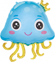12 Шар (24''/61см) Фигура, Малыш Медуза, Голубой, 1 шт.