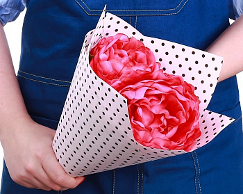 Бумага крафт (50*70см), Чёрный горох, серия Пантон, 1 шт.