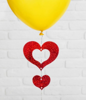 Подвеска на шар "Сердечки", цвет красный, 1шт.