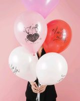 Шар (12"/30см) Признания в любви, Ассорти пастель, 2 ст. 1 цв, 100 шт.