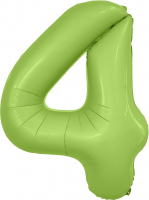 Шар (40''/102см) Цифра, 4 Slim, Фисташка, Сатин, 1 шт. в упак.