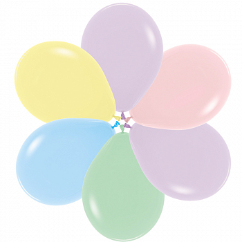 Шар (5''/13см) Ассорти (600), Макарунс, 40 шт.