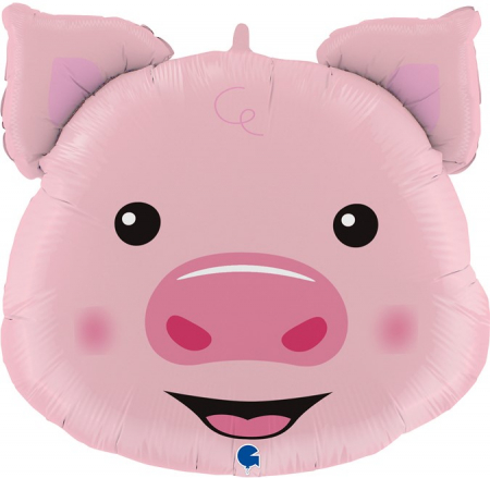 Шар (30''/76 см) Фигура, Голова, Милый поросенок, 1 шт.