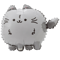 Шар (26"/66см) Фигура, ПушМяу Кошка серая, 1 шт.