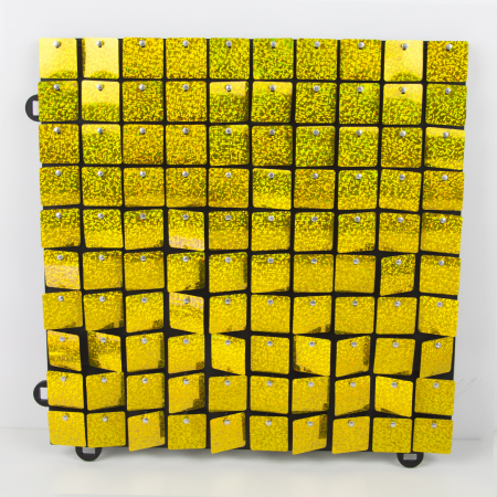 Декоративная панель Пайетки (30*30см), Лазерные точки, Золото, Голография, 1 шт.