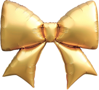 Шар (39''/99см) Фигура, Бант, Золото, Сатин, 1 шт. 