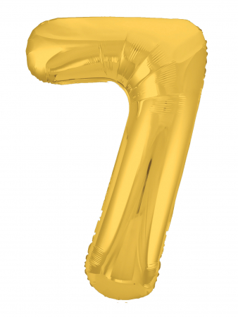 Шар (40"/102см) Цифра "7" Золото Slim в упаковке, 1 шт.